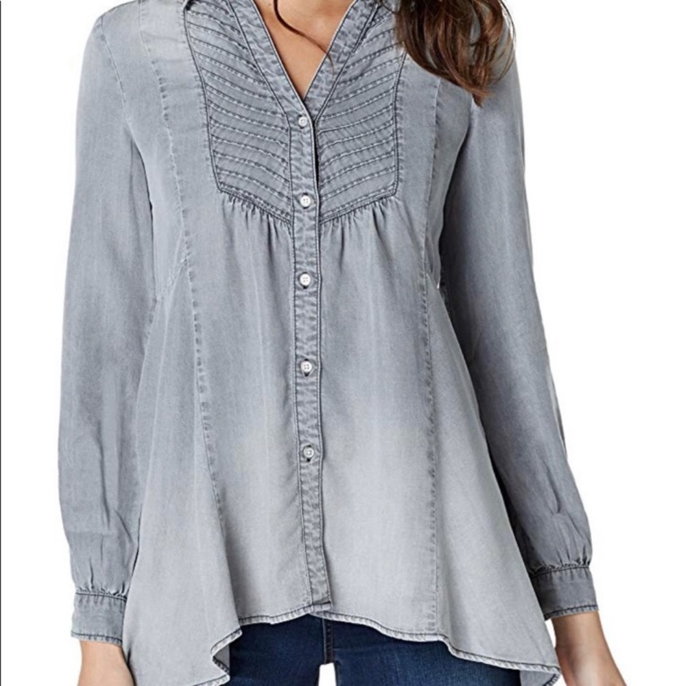 ❣️Denim Look Vintage America Tunic Asymmetrical XL